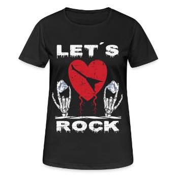 Lass uns Rocken - Frauen T-Shirt atmungsaktiv - Schwarz - Vorne - AI Model Female 172 light (172cm)