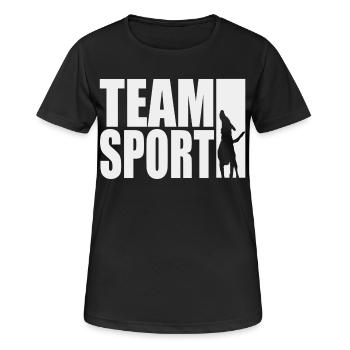 Teamsport Motiv Hundesport IGP Shirt - Frauen T-Shirt atmungsaktiv - Schwarz - Vorne - AI Model Female 172 light (172cm)
