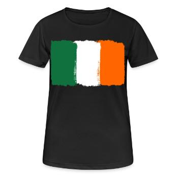 Irland Flagge used look - Frauen T-Shirt atmungsaktiv - Schwarz - Vorne - AI Model Female 172 light (172cm)