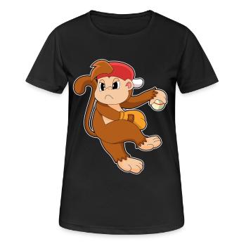 Gant de baseball Monkey - T-shirt respirant Femme - noir - Devant - AI Model Female 172 light (172cm)