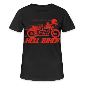 Rotes Skelett Motorrad - Frauen T-Shirt atmungsaktiv - Schwarz - Vorne - AI Model Female 172 light (172cm)