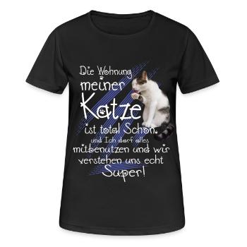 Katzen Wohnung - Frauen T-Shirt atmungsaktiv - Schwarz - Vorne - AI Model Female 172 light (172cm)