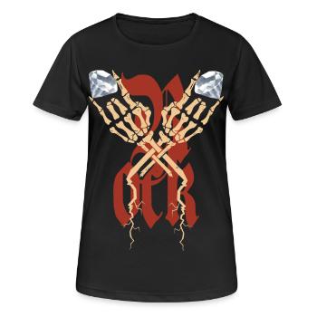 Diamanten Rock Skelett - Frauen T-Shirt atmungsaktiv - Schwarz - Vorne - AI Model Female 172 light (172cm)