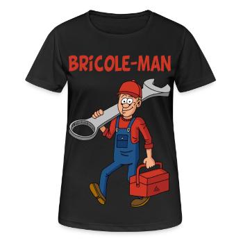 Bricole-man - T-shirt respirant Femme - noir - Devant - AI Model Female 172 light (172cm)