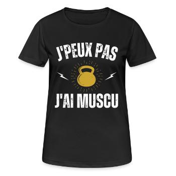 Je peux pas jai mucu - T-shirt respirant Femme - noir - Devant - AI Model Female 172 light (172cm)
