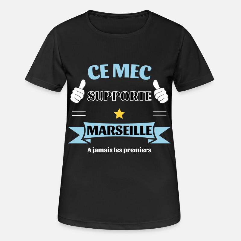 Ce mec supporte Marseille - T-shirt respirant Femme - noir
