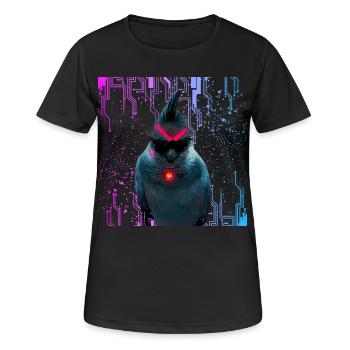 Cyber Cockatiel Neon Bloom - T-shirt respirant Femme - noir - Devant - AI Model Female 172 light (172cm)