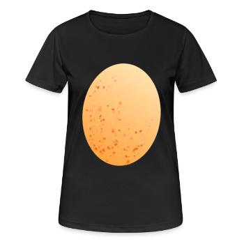 Ei Hühnerei - Frauen T-Shirt atmungsaktiv - Schwarz - Vorne - AI Model Female 172 light (172cm)