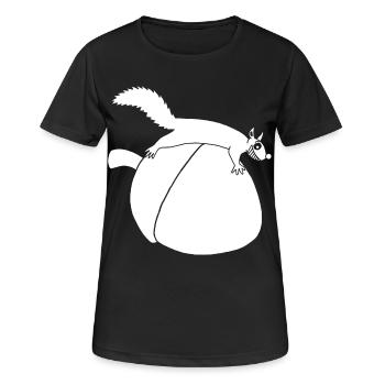 Das Eichhörnchen gegen die Eichel (weiß) - Frauen T-Shirt atmungsaktiv - Schwarz - Vorne - AI Model Female 172 light (172cm)