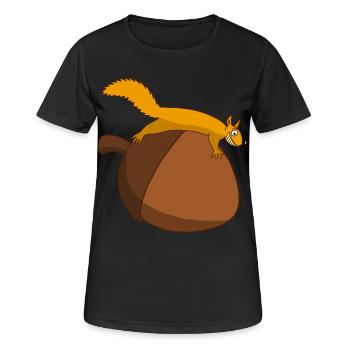 L'écureuil contre le gland - T-shirt respirant Femme - noir - Devant - AI Model Female 172 light (172cm)