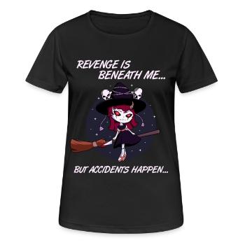 Hexe Auf Besenstiel Kawaii Witch Halloween Kostüm - Frauen T-Shirt atmungsaktiv - Schwarz - Vorne - AI Model Female 172 light (172cm)