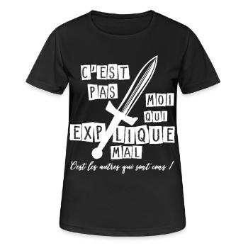 C'est pas moi... c'est les autres qui sont cons ! - T-shirt respirant Femme - noir - Devant - AI Model Female 172 light (172cm)