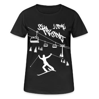 Station de ski Je viens ! - T-shirt respirant Femme - noir - Devant - AI Model Female 172 light (172cm)