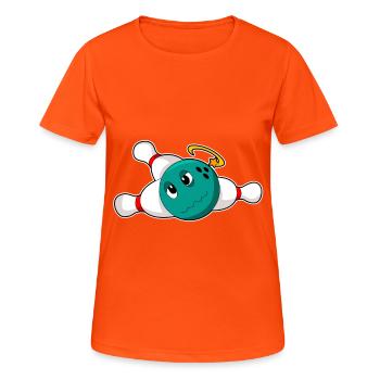 Quille à boule de bowling - T-shirt respirant Femme - orange néon - Devant - AI Model Female 172 dark (172cm)