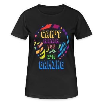 Can't hear you I'm Gaming - Lustiges Video Gamer Geschenk - Frauen T-Shirt atmungsaktiv - Schwarz - Vorne - AI Model Female 172 light (172cm)