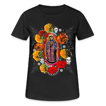 Halloween Jour des morts Guadalupe - T-shirt respirant Femme - noir - Devant - AI Model Female 172 light (172cm)