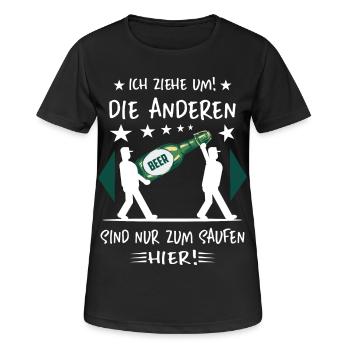 Umzugs Helfer - Frauen T-Shirt atmungsaktiv - Schwarz - Vorne - AI Model Female 172 light (172cm)