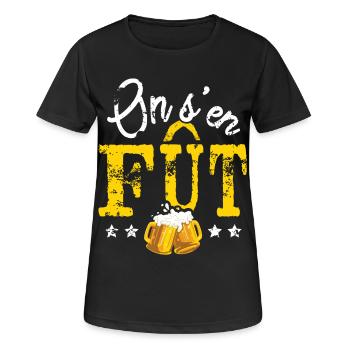 On s'en fût On s'en foût Rhum Barbecue Buvette - T-shirt respirant Femme - noir - Devant - AI Model Female 172 light (172cm)