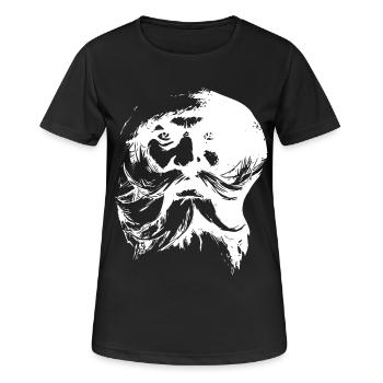 Visage rétro du Père Noël - T-shirt respirant Femme - noir - Devant - AI Model Female 172 light (172cm)