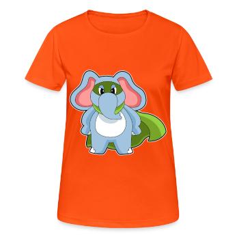 Elefant Superheld Umhang - Frauen T-Shirt atmungsaktiv - Neonorange - Vorne - AI Model Female 172 dark (172cm)