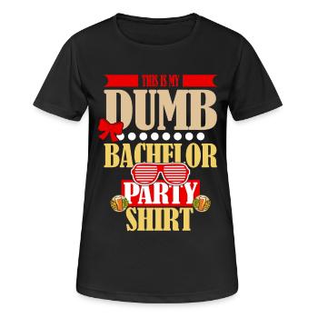 Funny "Dumb Bachelor Party" Saying Motif - Women's Breathable T-Shirt - black - Front - AI Model Female 172 light (172cm)