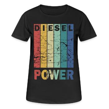 Diesel Power - Frauen T-Shirt atmungsaktiv - Schwarz - Vorne - AI Model Female 172 light (172cm)