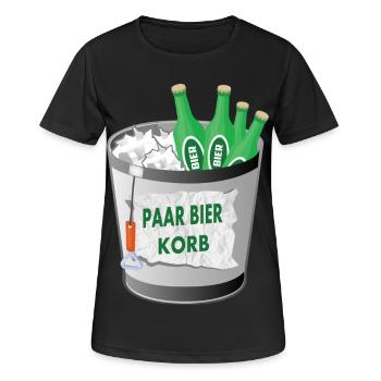 Paar Bier Korb - Frauen T-Shirt atmungsaktiv - Schwarz - Vorne - AI Model Female 172 light (172cm)