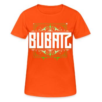 Wann Bubatz Legal? für Kiffer & Stoner - Frauen T-Shirt atmungsaktiv - Neonorange - Vorne - AI Model Female 172 dark (172cm)