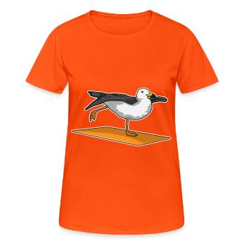 Seabird Yoga Fitness Gymnastics - Women's Breathable T-Shirt - neon orange - Front - AI Model Female 172 dark (172cm)