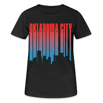 Pente de la ligne d’horizon d’Oklahoma City - T-shirt respirant Femme - noir - Devant - AI Model Female 172 light (172cm)