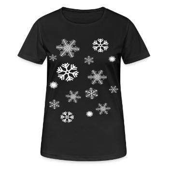 Schneeflocken - Frauen T-Shirt atmungsaktiv - Schwarz - Vorne - AI Model Female 172 light (172cm)