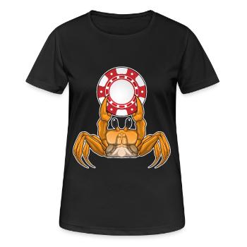 Jetons de poker Crab Poker - T-shirt respirant Femme - noir - Devant - AI Model Female 172 light (172cm)