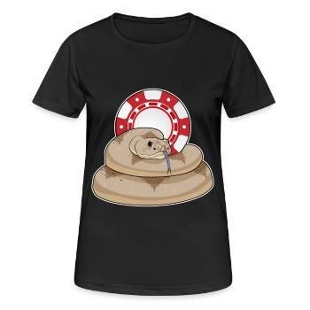Jetons de poker Snake Poker - T-shirt respirant Femme - noir - Devant - AI Model Female 172 light (172cm)