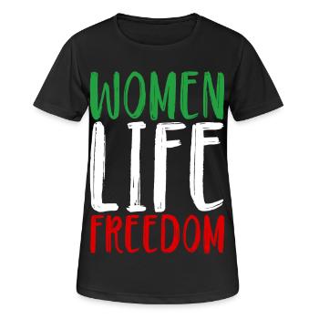 Femmes Vie Liberté Femmes Femmes Droits des femmes Iran - T-shirt respirant Femme - noir - Devant - AI Model Female 172 light (172cm)