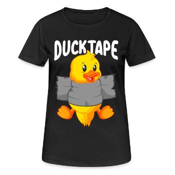 Duck Tape | Entenküken mit Duct Tape - Frauen T-Shirt atmungsaktiv - Schwarz - Vorne - AI Model Female 172 light (172cm)