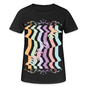 Art abstrait - T-shirt respirant Femme - noir - Devant - AI Model Female 172 light (172cm)