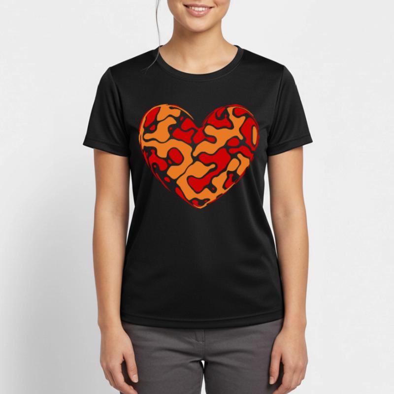 orangenes Herz Herzen Geschenk Muttertag Mutter Frauen T-Shirt atmungsaktiv