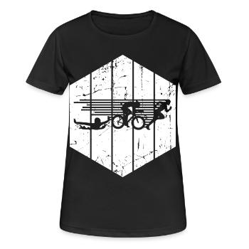 Compétition de triathlon - T-shirt respirant Femme - noir - Devant - AI Model Female 172 light (172cm)