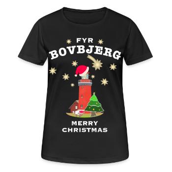 Noël Danemark, phare Bovbjerg - T-shirt respirant Femme - noir - Devant - AI Model Female 172 light (172cm)