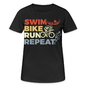 Triathlon Repeat - Women's Breathable T-Shirt - black - Front - AI Model Female 172 light (172cm)