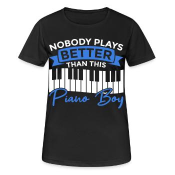 Pianist Junge - Frauen T-Shirt atmungsaktiv - Schwarz - Vorne - AI Model Female 172 light (172cm)