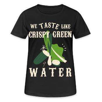 We taste like crunchy green water - Women's Breathable T-Shirt - black - Front - AI Model Female 172 light (172cm)