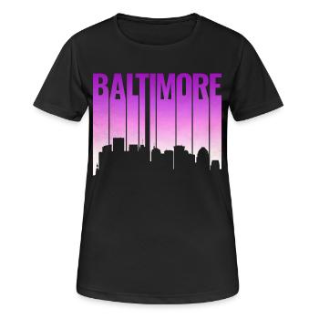 Pente de la ligne d’horizon de Baltimore - T-shirt respirant Femme - noir - Devant - AI Model Female 172 light (172cm)
