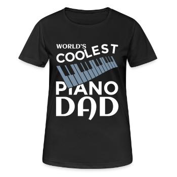 Pianist Papa - Frauen T-Shirt atmungsaktiv - Schwarz - Vorne - AI Model Female 172 light (172cm)