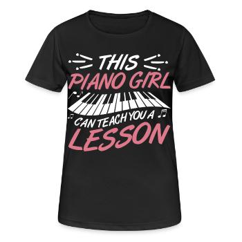 Pianist Mädchen - Frauen T-Shirt atmungsaktiv - Schwarz - Vorne - AI Model Female 172 light (172cm)