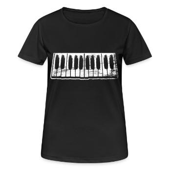 Clavier de piano - T-shirt respirant Femme - noir - Devant - AI Model Female 172 light (172cm)