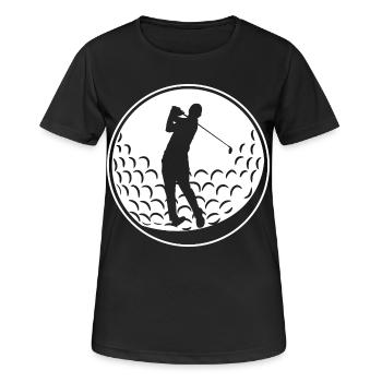 Balle de golf - T-shirt respirant Femme - noir - Devant - AI Model Female 172 light (172cm)