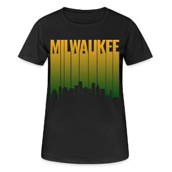 Lettrage Milwaukee Cityscape - T-shirt respirant Femme - noir - Devant - AI Model Female 172 light (172cm)