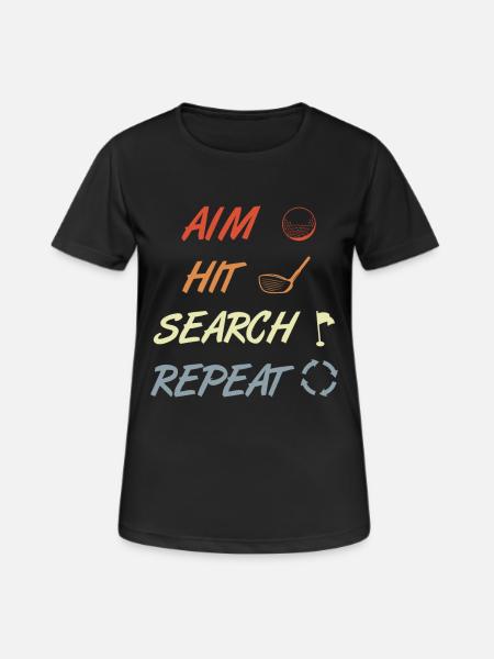 Golf Routine - Dame T-shirt svedtransporterende - sort