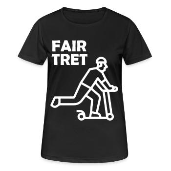 FAIR TRET Roller - Frauen T-Shirt atmungsaktiv - Schwarz - Vorne - AI Model Female 172 light (172cm)